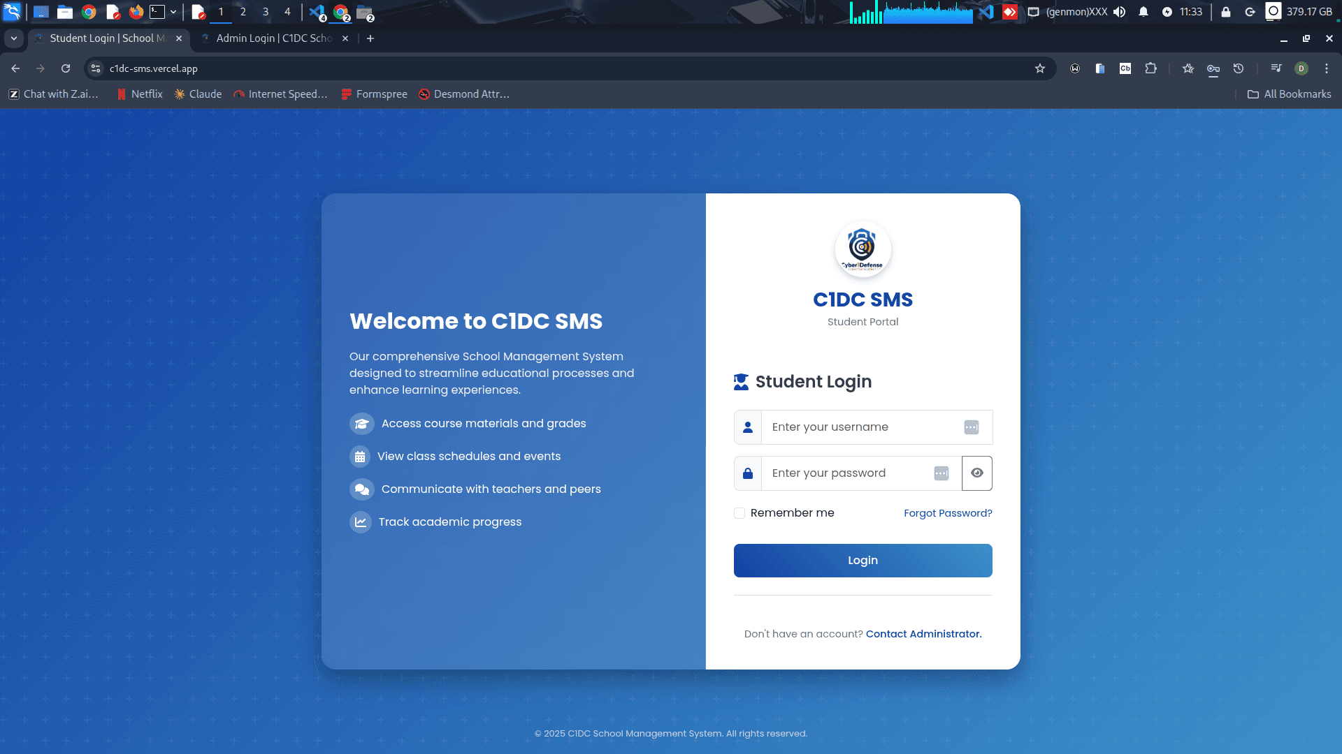 C1DC School Management System preview